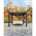 thumbnail image 2 of 10' x 10' Louvered Pergola with Adjustable Roof, Heavy Duty Aluminum-Iron Outdoor Patio Gazebo for Backyard, Waterproof Garden Shelter with Integrated Drainage System, Grey, 2 of 7