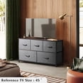 thumbnail image 4 of Dresser for Bedroom with 5 Drawers, Wide Chest of Drawers, Fabric Dresser, Storage Organizer Unit with Fabric Bins for Closet, Living Room, Hallway, Dark Grey, 4 of 8