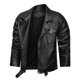 thumbnail image 4 of Chaqueta de cuero de uniforme de béisbol informal de otoño e invierno para hombre Pompotops oipoqjl13572, 4 of 7