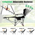 thumbnail image 5 of JelyHT 4‑Position Reclining Folding Camping Chair Portable Heavy‑Duty Chair with Detachable Footrest Headrest Cup Holder & Side Pocket for Camping Beach Patio Black, 5 of 12