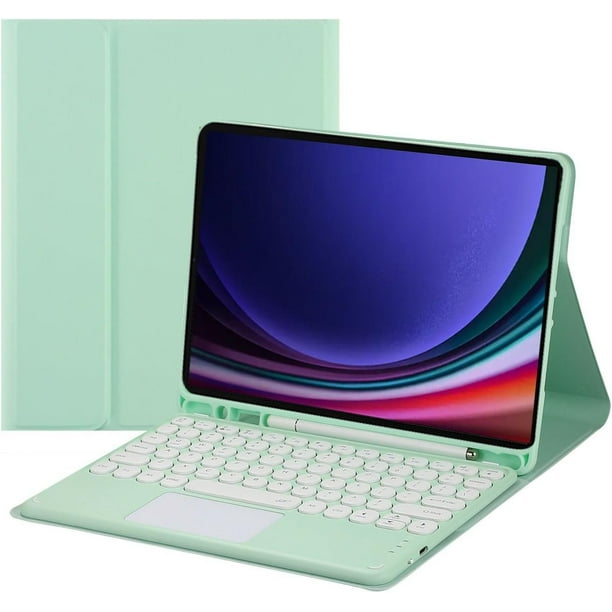 Funda con teclado táctil para Samsung Galaxy Tab S10 Ultra / S9 Ultra / S8 Ultra de 14,6 pulgadas, con portalápices - Teclado Bluetooth táctil magnéticamente desmontable