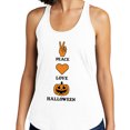 thumbnail image 2 of Peace Love and Halloween Tank Top Fitted Racerback Women's Large White, 2 of 5
