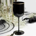 thumbnail image 2 of (25 PACK) EcoQuality Plastic Black Wine Glasses with Gold Rim - 12 oz Wine Cups with Stem, Disposable Shatterproof Wine Goblets, Reusable, Elegant Drink Cups Tumbler for Weddings, Parties, Receptions, 2 of 4