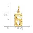 thumbnail image 4 of Diamond2Deal 10k Yellow Gold Casted Diamond-Cut Number 6 Charm Pendant for Women (L- 0.79 inch, W- 0.28 inch), 4 of 6