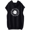 thumbnail image 3 of HUITKMM Sweat à Capuche pour Femmes Grande Taille Mode Lettre Manches Courtes Blouse Ample, 3 of 3