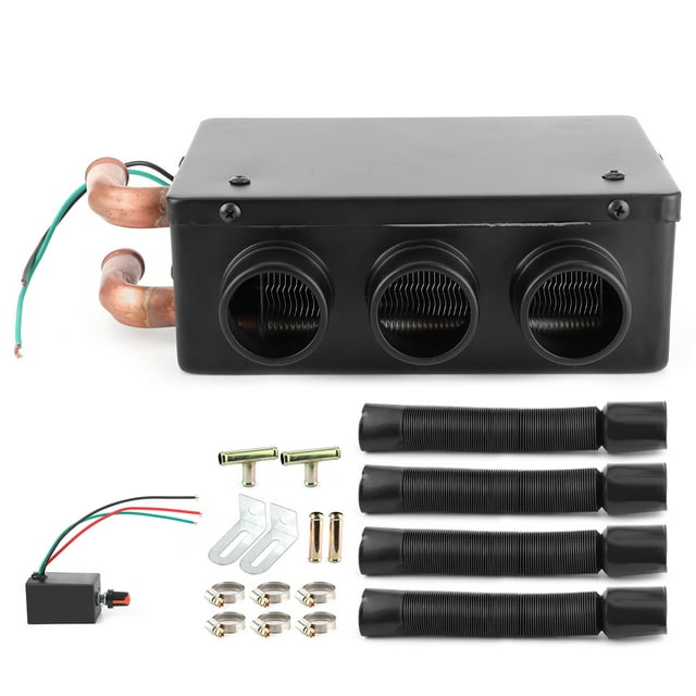 Calentador de coche de 12V y 50W, calentador portátil de invierno con 3 orificios, calentamiento rápido, eliminación de escarcha, poco ruido Jadeshay A