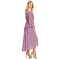 thumbnail image 4 of Womens Casual Boho Long Sleeve Off Shoulder Renaissance Peasant Dress, Dusty Pink, X-Large, 4 of 5