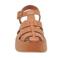 thumbnail image 3 of FSJ Women Chic Round Toe Platform Sandals Adjustable Buckle Ankle Strap Hollow Out Thick Sole Gladiator Caged Shoes Size 10 Brown, 3 of 5
