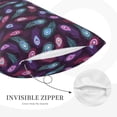 thumbnail image 3 of Lsque Peacock Feathers3 Pattern Pillow Case – Soft & Cozy Throw Pillow Cover, Hypoallergenic Cushion Case for Sleeping Women with Envelope Closure-20"x30", 3 of 6