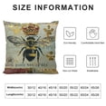 thumbnail image 5 of JEUXUS  Throw Pillow Covers Vintage French Queen Honey Bee with Crown Decorative Pillow Cases Retro Stamp Lettering Background Home Living Room Decor  Cushion Cover Pillowslip, 5 of 5