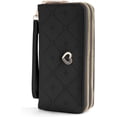 thumbnail image 1 of Cartera de piel sintética para mujer, cartera grande con cremallera, monedero minimalista para mujer, tarjetero de moda de gran capacidad, regalos para niñas y mujeres (negro), 1 of 5