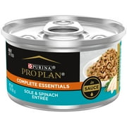 Purina Pro Plan Complete Essentials Wet Cat Food Sole Spinach, 3 oz Cans (24 Pack)