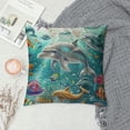 thumbnail image 2 of Chilfamy  Sea Travel Throw Pillow Cover,Underwater Diving Animals with Dolphin Killer Whale Starfish Pillow Cover Home Decoration for Sofa Bed Soft Pillowcases Women Men  White, 2 of 5