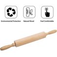 thumbnail image 3 of Rodillo de amasar Rodillo de amasar de madera giratorio (39 * 6 cm) Rodillo de masa de madera pequeño profesional Herramienta de mano para hornear galletas de bricolaje Pizza Pastel Pan Cocina Hogar, 3 of 5