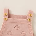 thumbnail image 4 of Baby Bodysuit Summer Cotton Knitted Newborn Girl Top + Hat Solid Hollow Out Infant Boy Child Clothing Playsuit Sleeveless 0-18M, 4 of 7