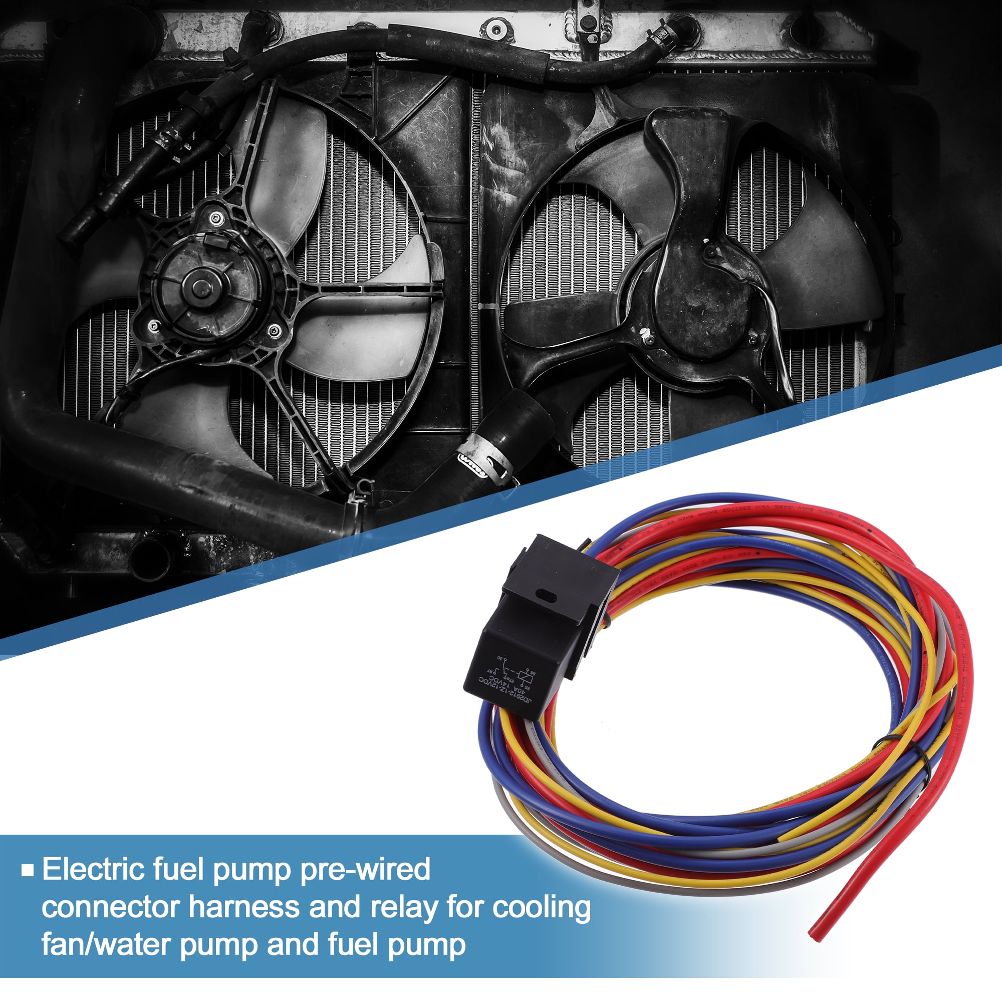 Electric Fuel Pump Harness Relay Wiring Kit W/Fuse Box Waterproof For 12V System