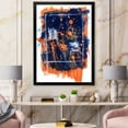 thumbnail image 3 of Designart 'Navy Blue and Orange Abstract' Modern Framed Art Print, 3 of 4