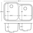 thumbnail image 2 of Karran Usa U-6040R U Series 31-1/2" Undermount Double Basin Stainless Steel Kitchen Sink -, 2 of 5