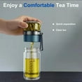 thumbnail image 5 of Upgraded Tryteava Glass Infuser, Teava 3-in-1 Smart Tea Infuser, Double-Layer High Borosilicate Glass, Built-in Stainless Steel Strainer, Leak-proof Portable Tea Water Separation Cup (Gray, 350ml), 5 of 7