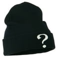 thumbnail image 5 of Question Mark Embroidered Long Knit Beanie - Navy OSFM, 5 of 5
