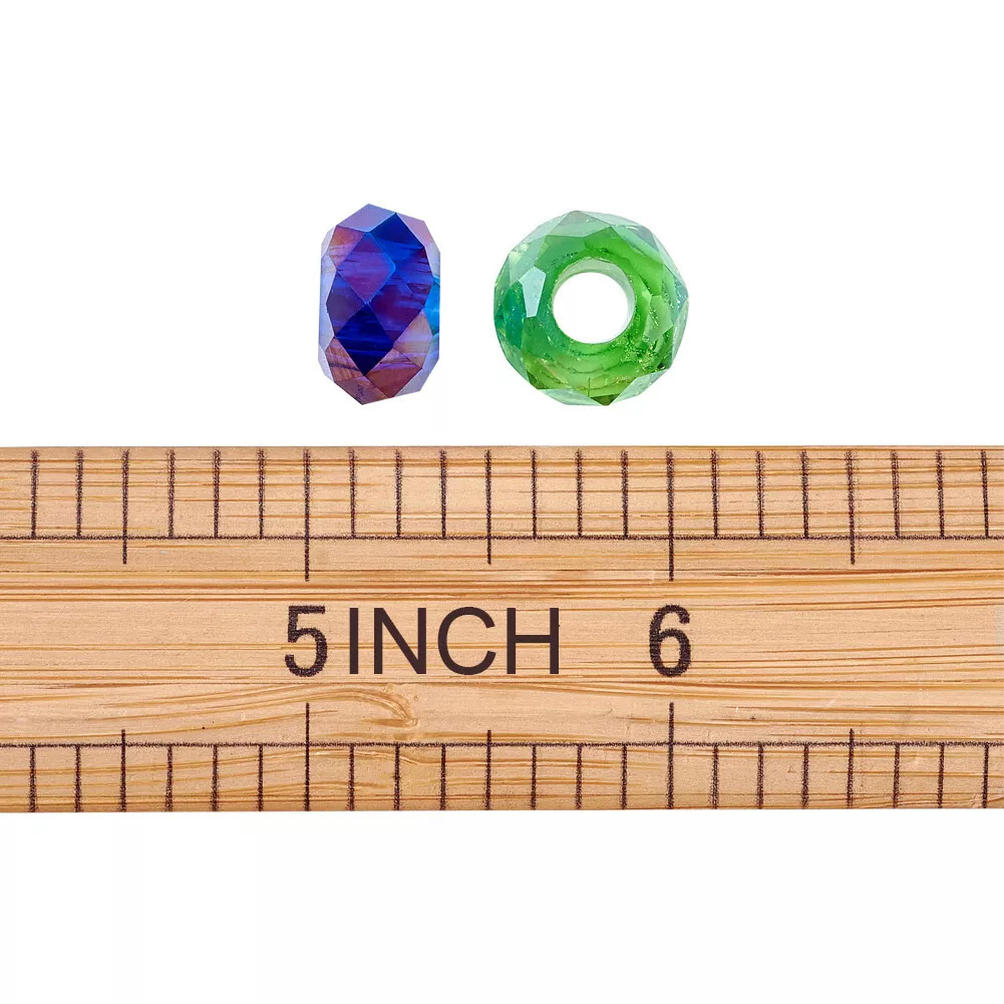 EOEMY 100Pc Rondelle Glass European Large Hole Beads Faceted Loose Spacer Craft 14X8mm