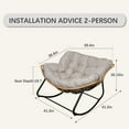 thumbnail image 2 of Larger Outdoor Rocking Chair, Rattan Wicker Lounge Chair, for Bedroom, Living Room, Porch, Garden,Lawn-Beige (Beige+Black + Metal + Cotton), 2 of 7
