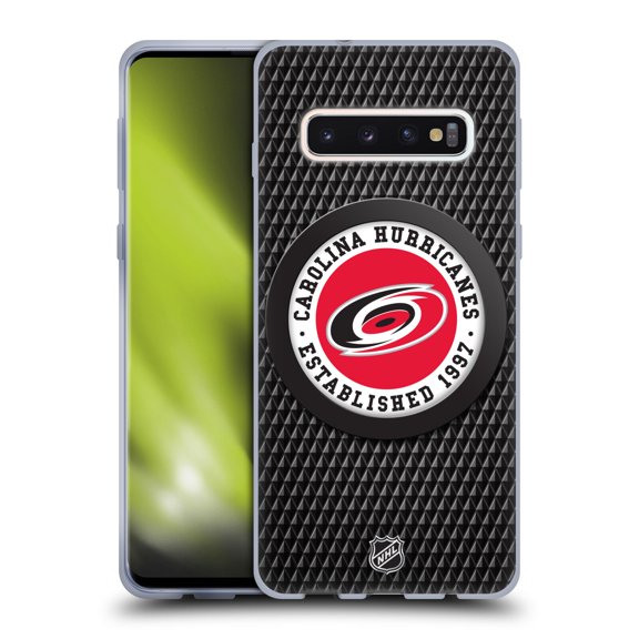 Head Case Designs Officially Licensed NHL Carolina Hurricanes Puck Texture Soft Gel Case Compatible with Samsung Galaxy S10