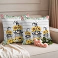 thumbnail image 2 of Sunflower Gnomes Outdoor Waterproof Pillow Covers, Spring Eucalyptus Floral Gray Wooden Decorative Square Throw Pillowcase Sofa Cushion Sham for Patio/Couch/Chair, 16"x16" 2 Pack, 2 of 8