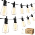 thumbnail image 1 of SHILIU-Outdoor Light String,30FT Dimmable Outdoor String Lights with 15+1 Shatterproof ST38 LED Vintage Edison Bulbs,2200K Connectable Hanging Lights for Deck Porch Bistro Gazebos Balcony Garden, 1 of 4