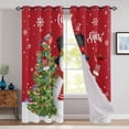 thumbnail image 3 of Fashnice Christmas Thermal Insulated Blackout Curtain Grommet Room Darkening Curtain Blackout Window Treatments Eyelet Ring Top Window Drapes Red W:52''x H:84'' *2Pcs, 3 of 4