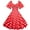 Red, variant on Women Vintage Wave Hem Short Sleeve Dresses Spaghetti Travel Style Polka Dot Dress Polka Dot Dresses for Women Short Printed Dresses Red S