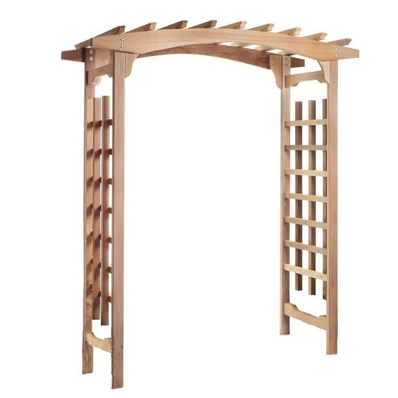 All Things Cedar PA96 6-Ft Garden Wooden Traditional Archway Pagoda Arbor - 71L x 35W x 87