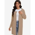 thumbnail image 5 of Women's Open Front Coatigan Sweater Long Sleeve Casual Knit Lapel Cardigan Coat with Pockets, 5 of 7