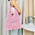 thumbnail image 2 of Kukuzhu Women Cotton Knitted Tote Bag Crochet Mesh Beach Shoulder Bag Hollow Summer Bag Woven Hobo Bag for Travel, 2 of 6