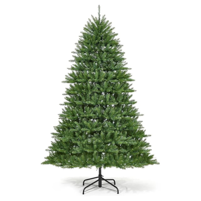 Ourlova 7.5ft Artificial Christmas Tree Prelit PVC Xmas Tree with 3357 Branch Tips 900 Dual-Color LED Lights and Foldable Base for Holiday Party Christmas Decorations Green