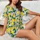 thumbnail image 4 of Fotbe Lemon1 Conjunto de Pijama Estampado para Mujer, 2 Piezas, Ropa de Dormir con Camiseta de Manga Corta y Shorts Suaves-Medium, 4 of 6