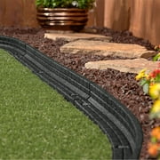 GroundSmart Brickface Landscape Edging, 4 Gray Rubber Garden Edging Border, 48 pack
