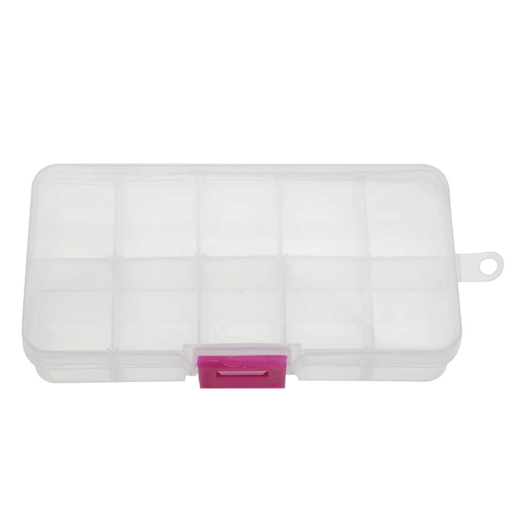 Plastic Bead Storage Case, Rectangle with Compartments 5 1/4", 2 Pieces