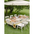 thumbnail image 4 of Outdoor Tablecloth with Umbrella Hole for Patio/Picnic/Party/Camping, Sunflower Dogs Waterproof Table Cloth Rectangle Table Cover Washable, Cute Puppy Vintage Linen Texture (54"x 80"), 4 of 8