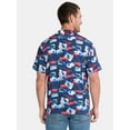 thumbnail image 3 of Jaws Men's Print Button Up Shirt with Short Sleeves, Sizes XS-5XL, 3 of 4