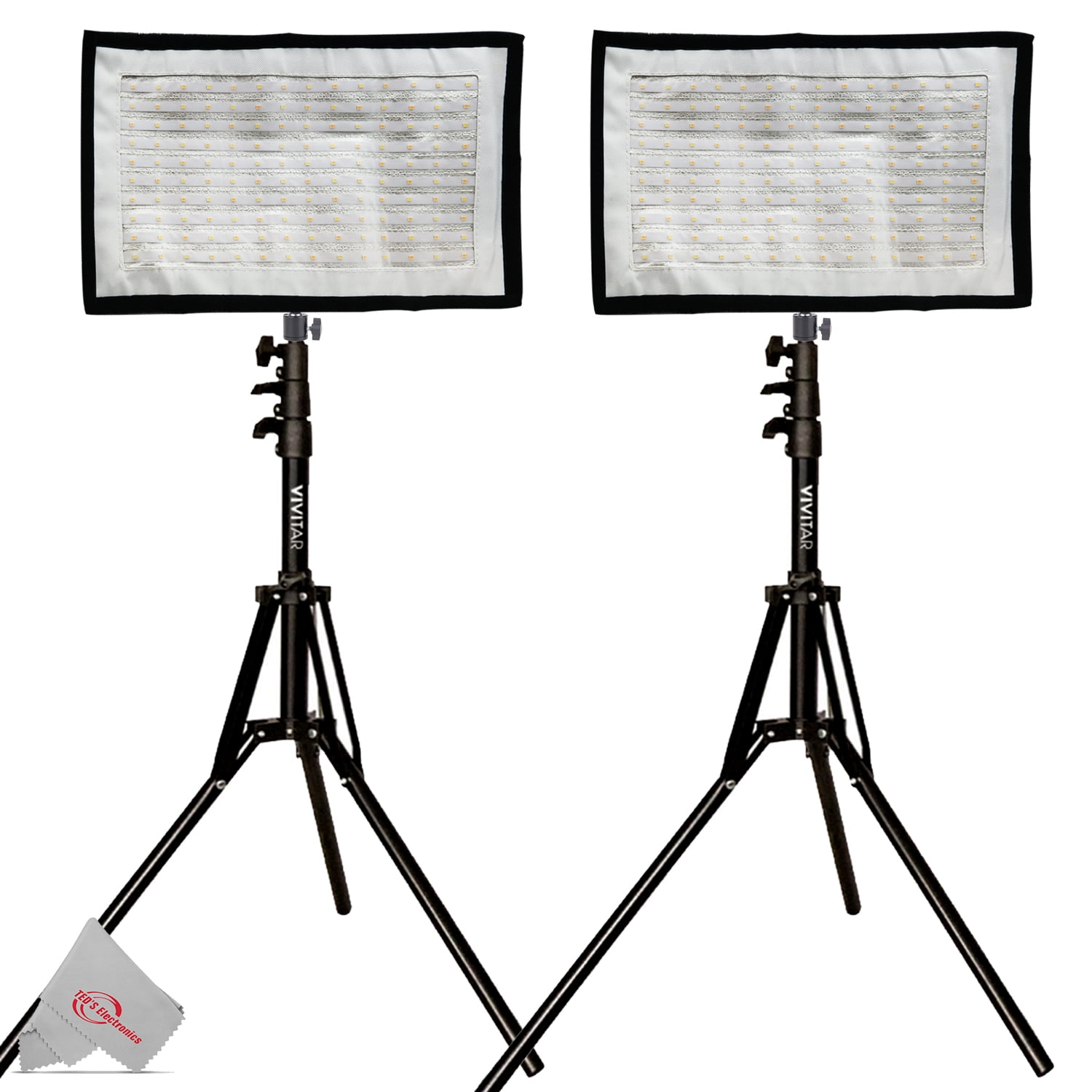 2x Vivitar Fabric LED Light Panel with Remote upto 3000LM for Studio  Lighting with 63 Adjustable Light Stands