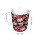 thumbnail image 2 of Yiaed Skull and Roses Print Ceramics Coffee,Large Handle Design,Extra Large Tea and Coffee Cup for Office and Home Mugs, 2 of 6