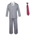thumbnail image 2 of 6pc Baby Toddler Boy Teen Formal Party Medium Gray Suit w/ Satin Necktie Sm-20, 2 of 3