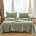 thumbnail image 2 of Simple&Opulence 100% French Linen Sheet Set Breathable Durable for Hot Sleepers Bedding 4 pcs - 1 Flat Sheet,1 Fitted Sheet,2 Pillowcases with Hemstitch Lace Embroidery Design (Sage Green, King), 2 of 9