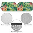 thumbnail image 5 of Uorisanigo Windshield Sun Shade Compatible with Jeep Wrangler TJ JK JL & Gladiator JT Car Sunshade Windshied Sunshade Sun Visor Protective Keep Your Vehicle Cool,Banana Leaf Hibiscus Flowers, 5 of 7