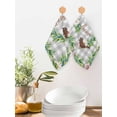 thumbnail image 2 of Spring Botanical Kitchen Dish Towels for Drying Dishes Set of 3, Garden Birds Floral Leaves Gray Plaid Waffle Weave Microfiber Hand Tea Bathroom Towels Quick Dry & Absorbent Towel 12x12, 2 of 7
