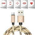 thumbnail image 3 of ziyahi Charging Cable Type-C Fast Charger Cord Nylon Braided Data Wire Phone Cable Accessory, 2 Meter, Gold, 3 of 4