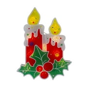 Decoration de silhouette de la fenêtre de Noël de 12 "Rouge éclairée aux baies éclairées
