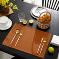 thumbnail image 4 of Burnt Orange Placemats Set of 2, Fall Autumn Thanksgiving Farmhouse Solid Color Washable Wipeable Table Mats for Dining Tables, Indoor Outdoor Kitchen Place Mats for Holiday Party Table Decor, 4 of 9