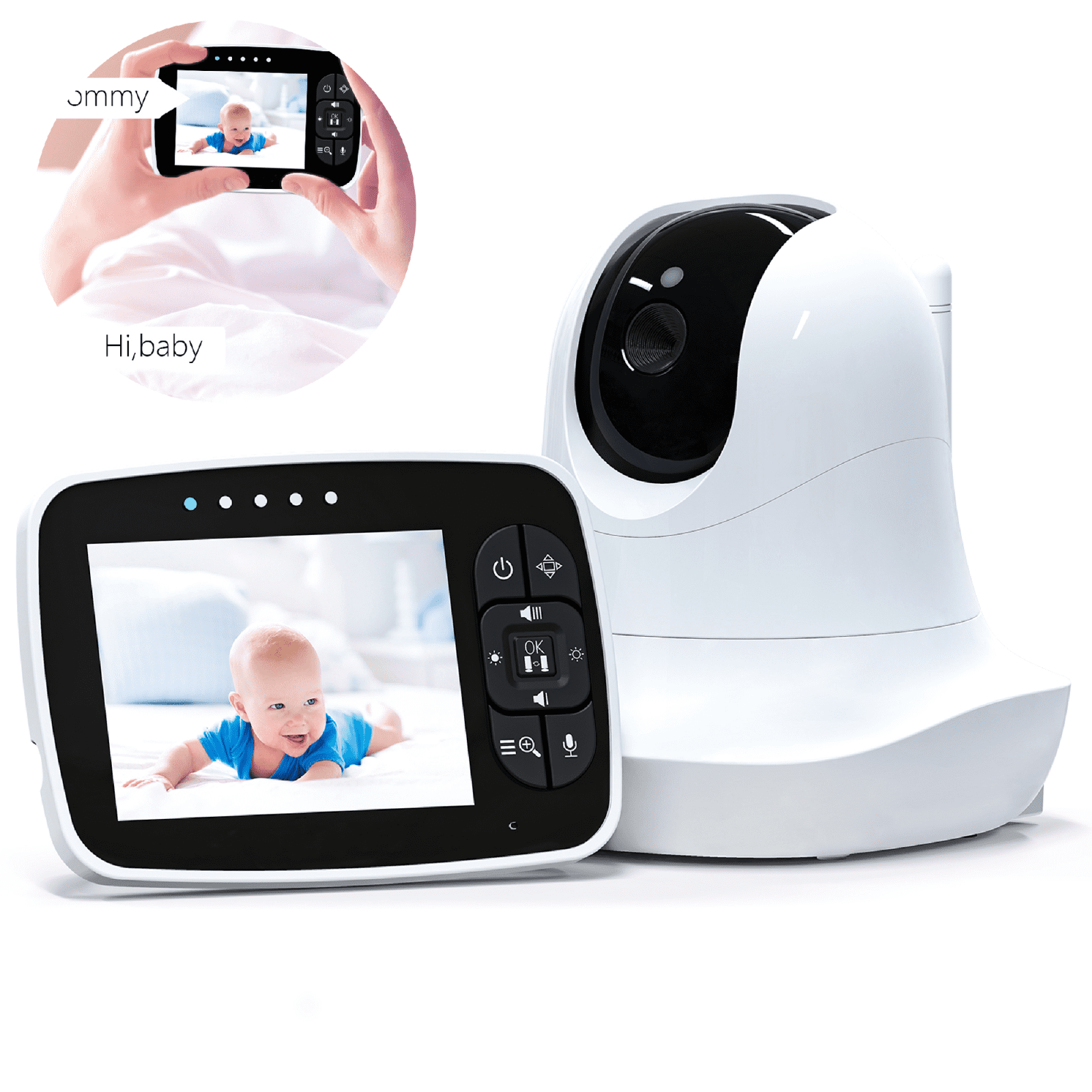 is there to see Out of breath Video Baby Monitor Digital 2.4Ghz Wireless with Camera and Audio, Night  Vision, 2-Way Talk, Temperature Monitoring and 900ft Range - Walmart.com